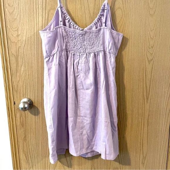 Wild Fable Women’s Ruched Linen Slip Dress Lavender NWT Target Plus - Picture 4 of 10